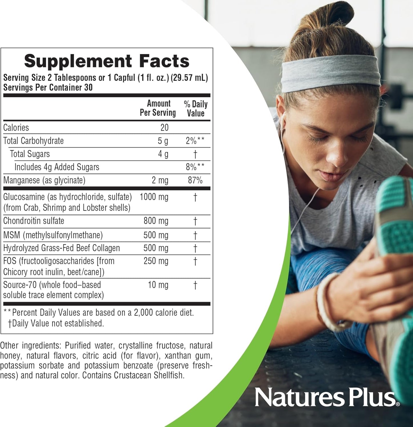 Natures Plus Ultra Rx-Joint Liquid, Honey Lemon - 30 fl oz - Supports Healthy Joints with Glucosamine, Chondroitin, MSM - Gluten Free - 30 Servings
