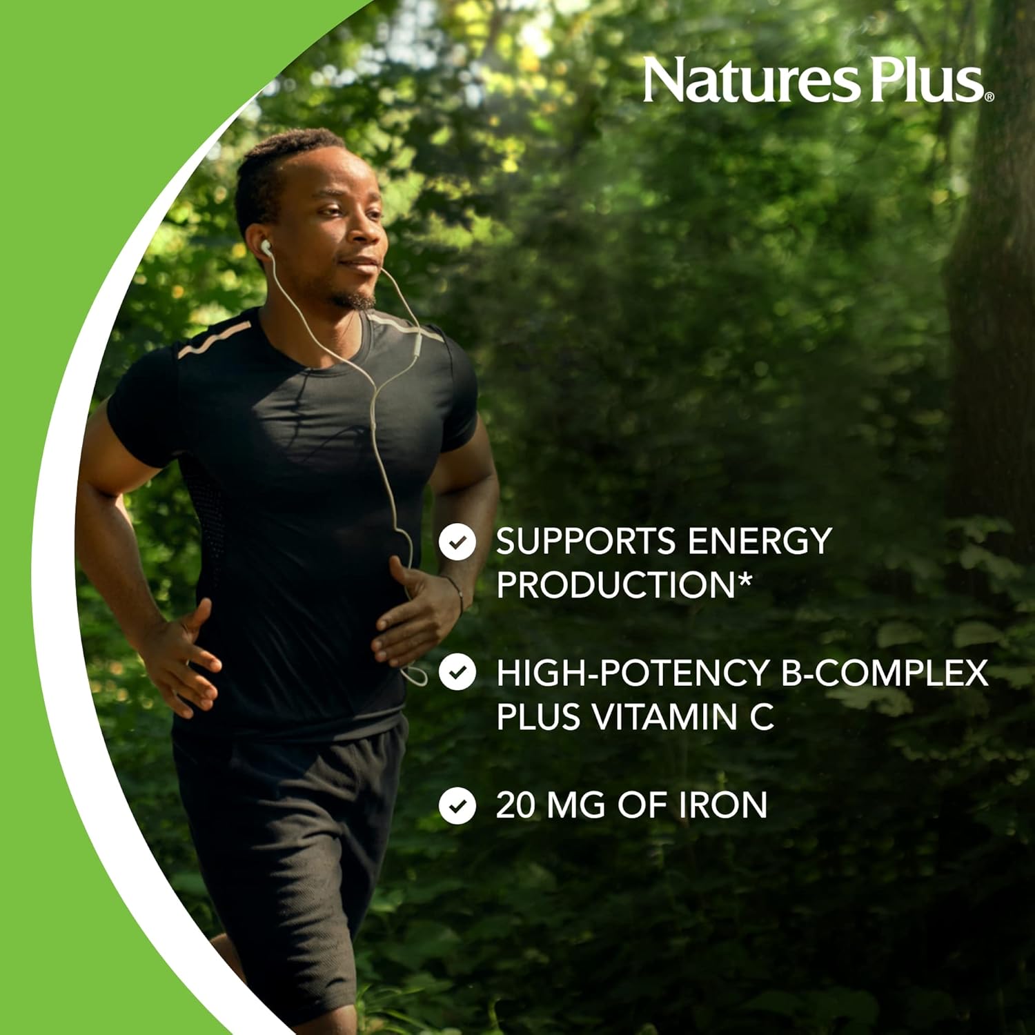 Natures Plus Ultra-Stress with Iron - Vegetarian Stress Relief Supplement - B-Complex & Vitamin C - Energy Booster, Mood Enhancer - 30 Tablets