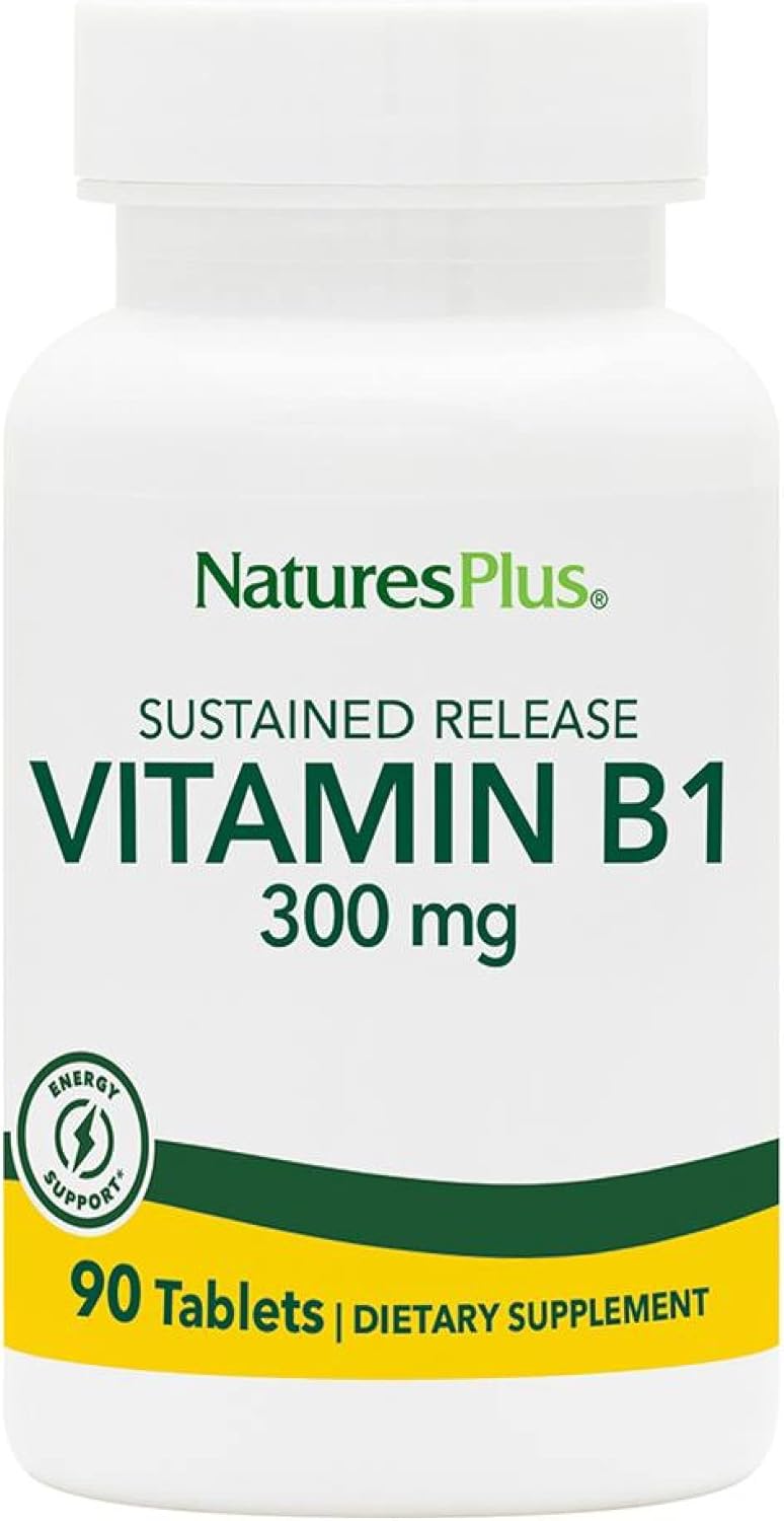 Natures Plus Vitamin B1 Sustained Release Tablets - 300 mg, 90 Vegetarian Tabs - Gluten-Free - 90 Servings
