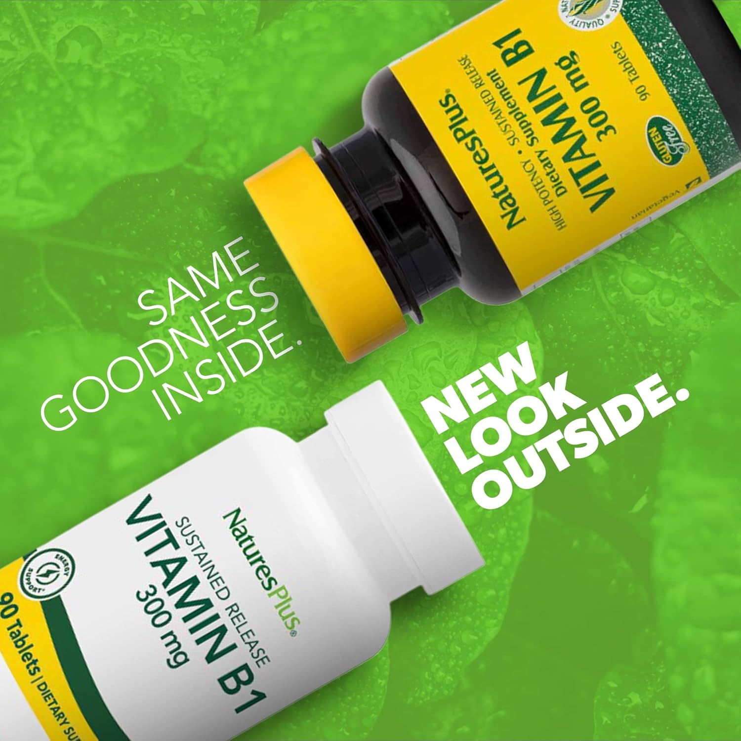 Natures Plus Vitamin B1 Sustained Release Tablets - 300 mg, 90 Vegetarian Tabs - Gluten-Free - 90 Servings