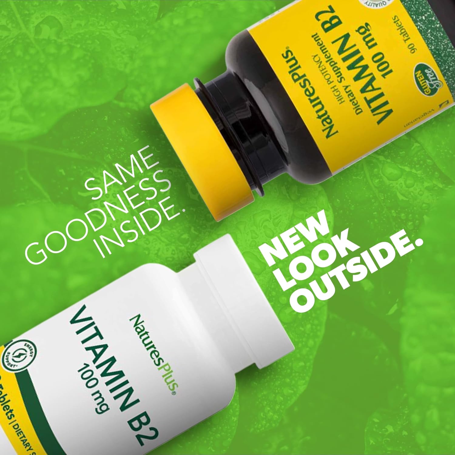 Natures Plus Vitamin B2 100 mg - Vegetarian Tablets for Natural Energy Boost & Metabolism Support - Gluten-Free - 90 Servings