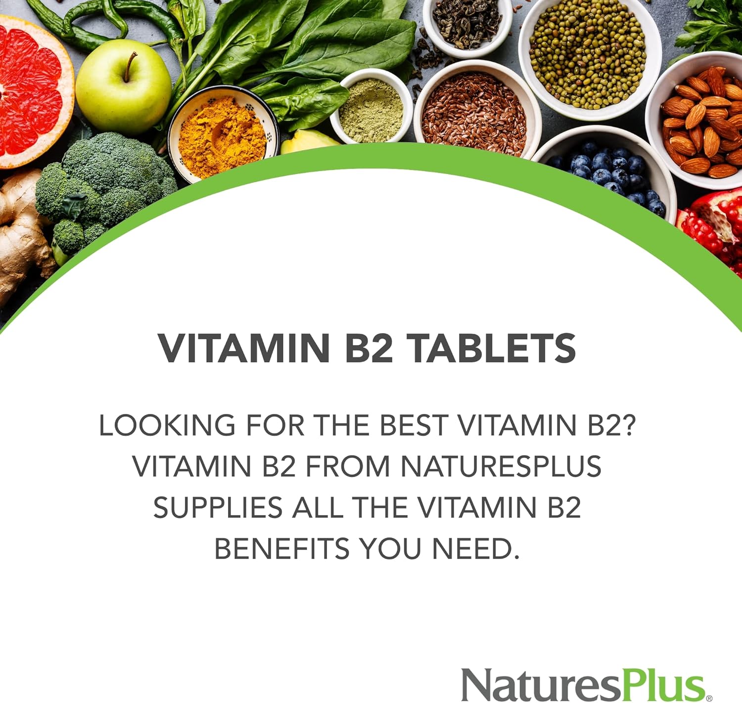 Natures Plus Vitamin B2 100 mg - Vegetarian Tablets for Natural Energy Boost & Metabolism Support - Gluten-Free - 90 Servings