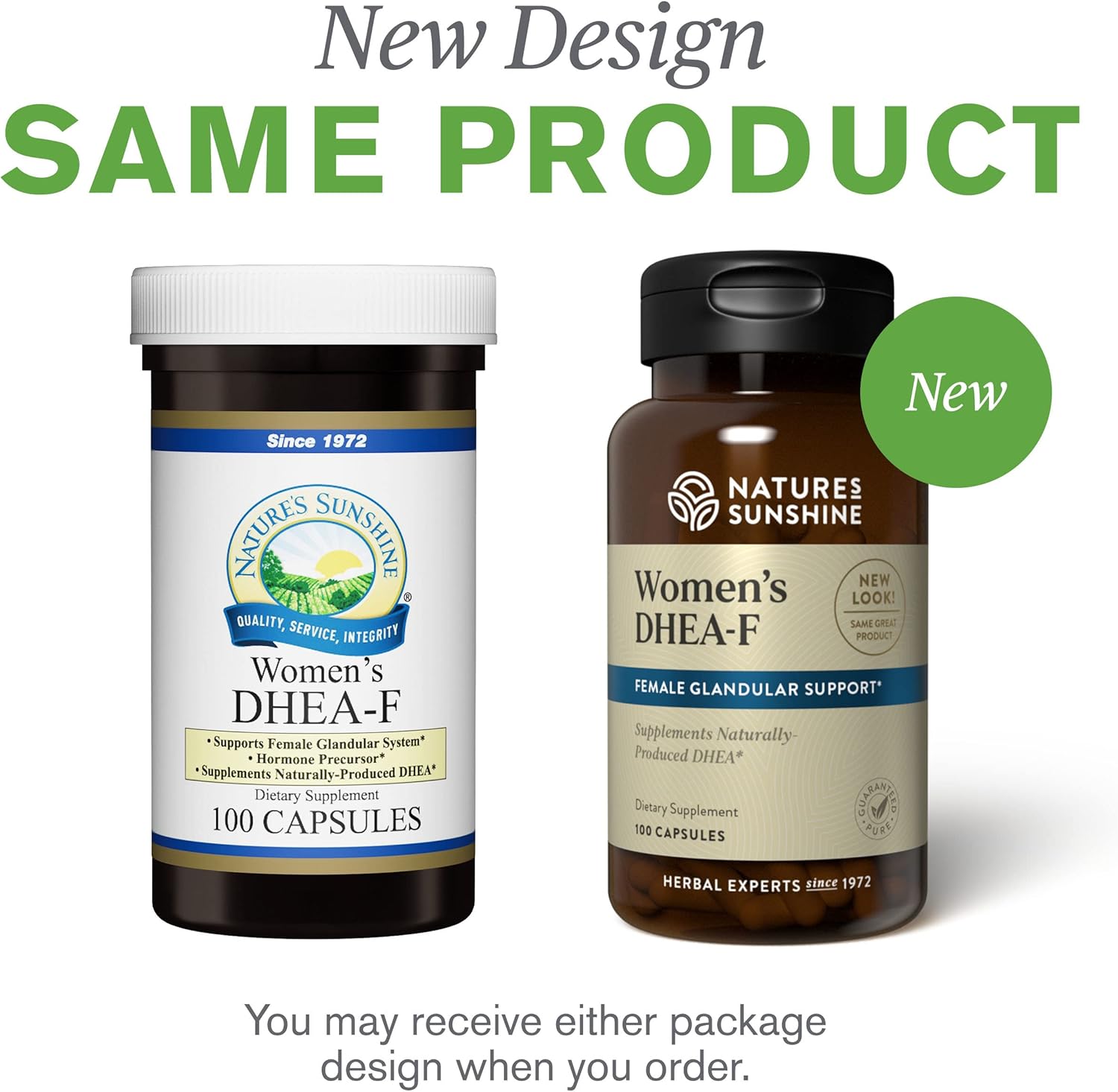 Nature's Sunshine DHEA-F Capsules - Women's Formula for Energy, Sleep, Joints, Metabolism, Mental Function | 100 Count