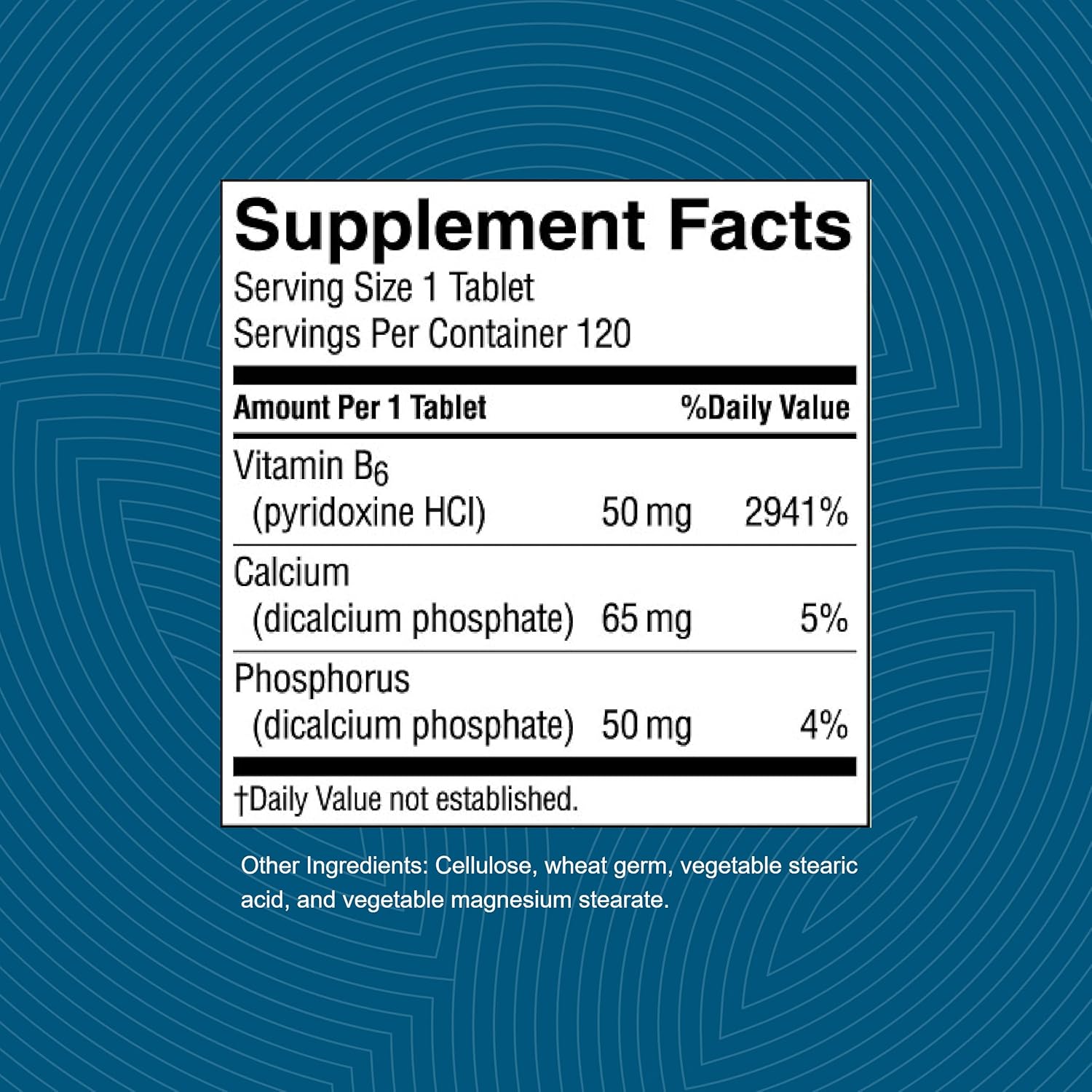 Nature's Sunshine Yonune NLMUBR LUCKSIT Vitamin B6 Tablets - 120 Count