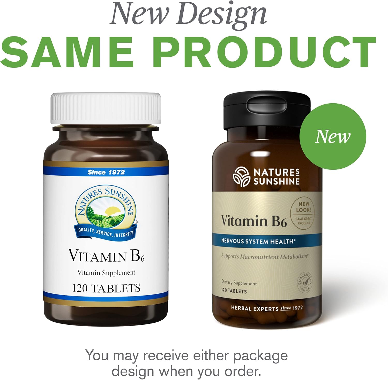 Nature's Sunshine Yonune NLMUBR LUCKSIT Vitamin B6 Tablets - 120 Count