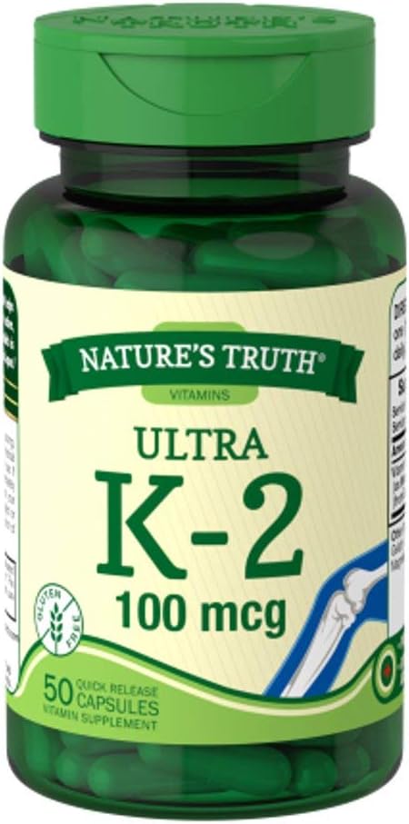 Nature's Truth Ultra Vitamin K-2 Supplement, 100 mcg, 50 Count - Pack of 2
