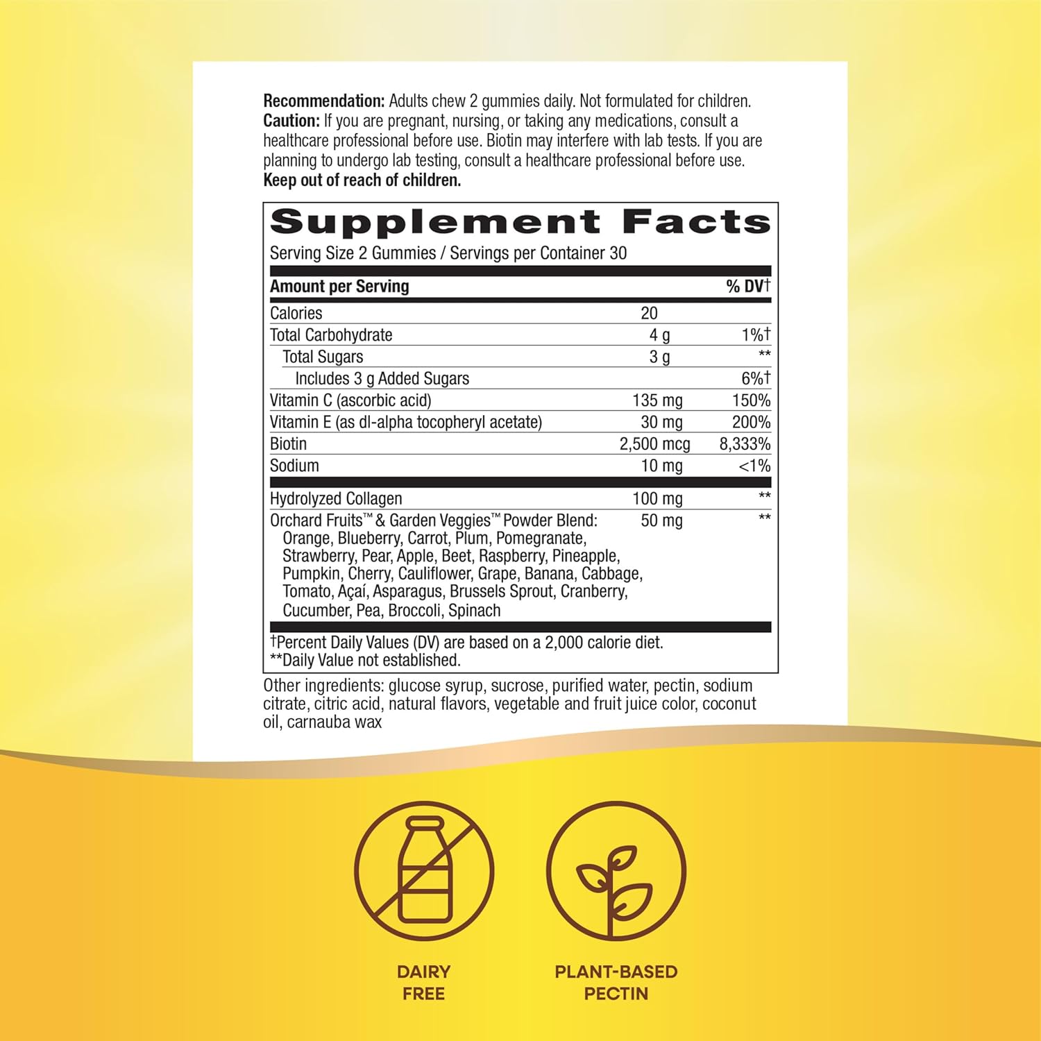 Nature's Way Alive! Hair, Skin & Nails Gummies - Advanced Beauty Formula with Biotin & Collagen - Strawberry Flavored - 120 Gummies