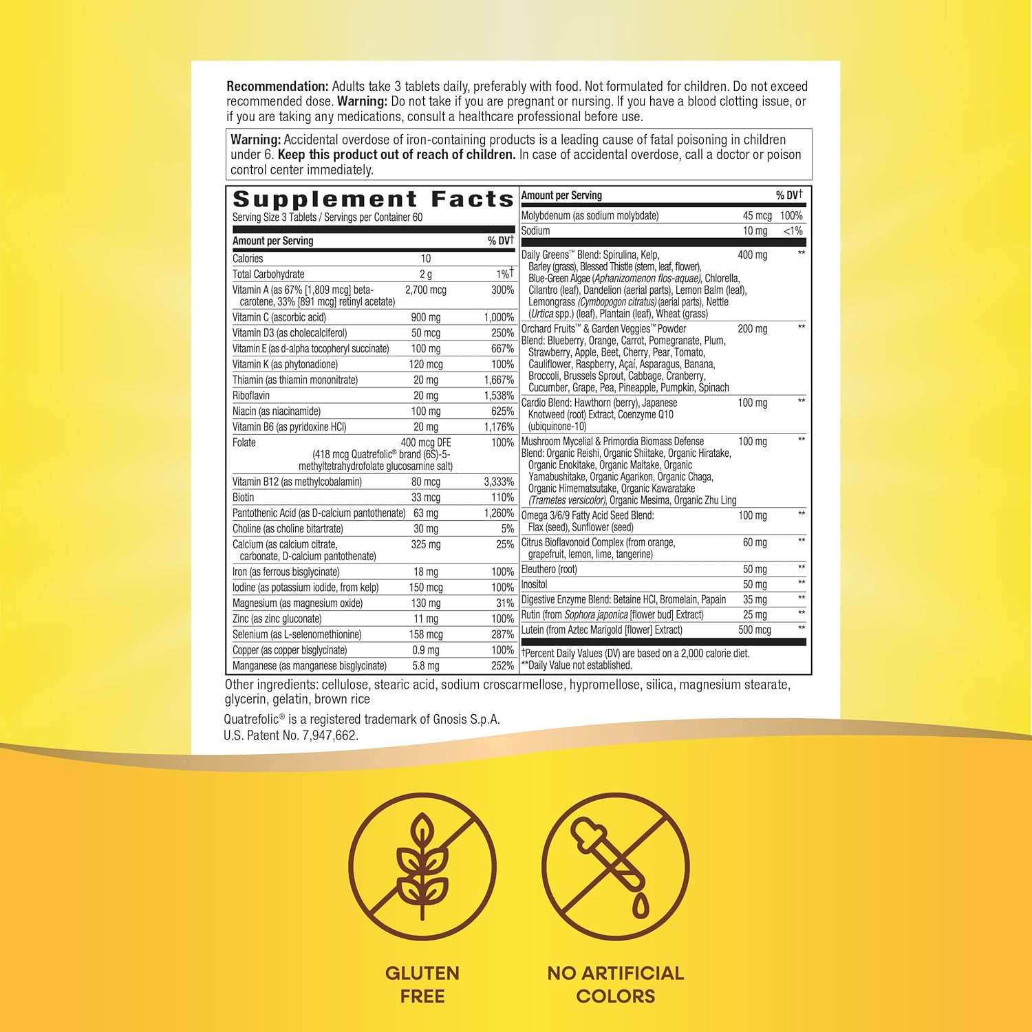 Nature's Way Alive! Max3 Potency Adult Complete Multivitamin with Ultra B-vitamins, Methylated B12 and Folate, 180 Tablets