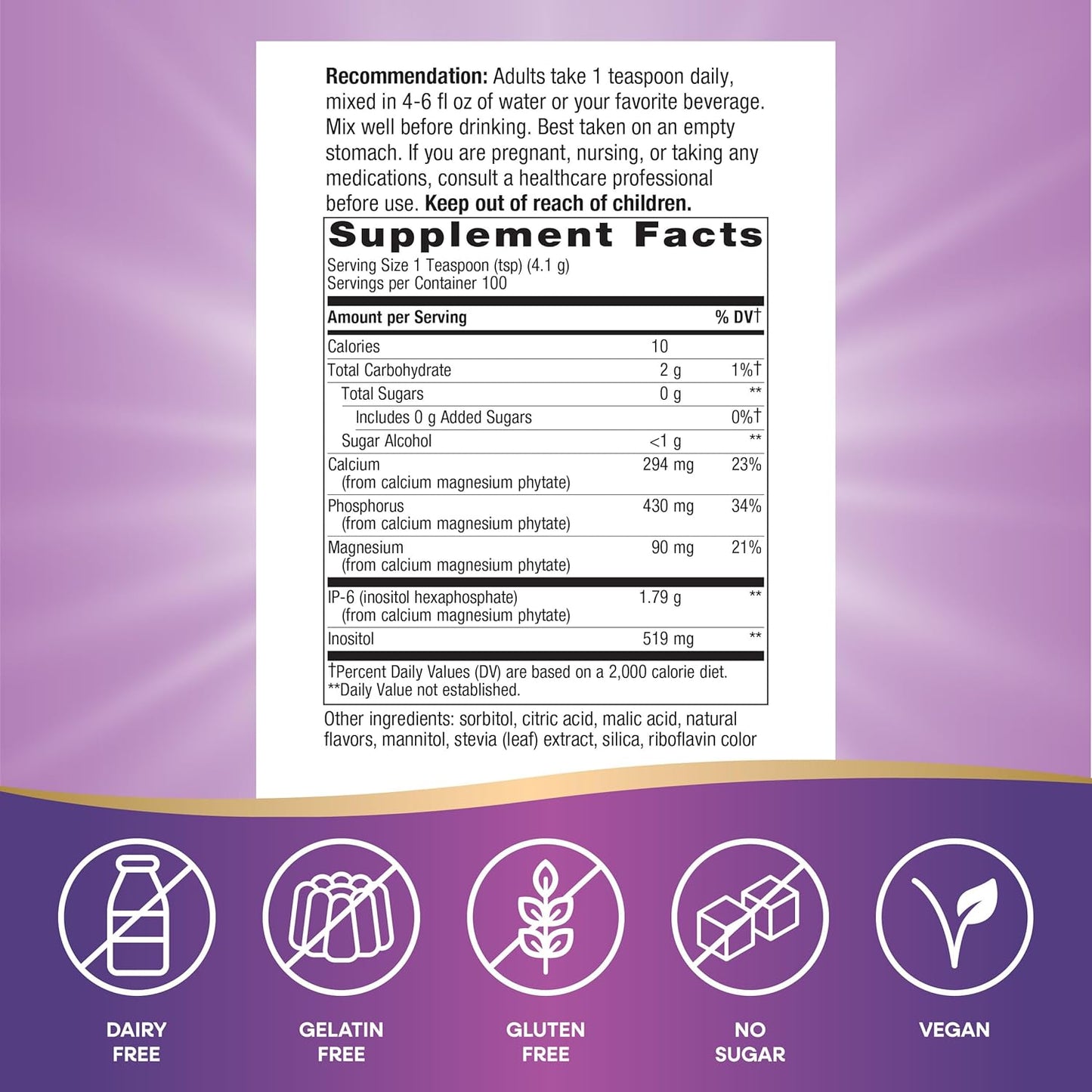 Nature's Way Cell Forté IP-6 & Inositol Ultra-Strength Powder for Immune Support, Citrus Flavor, 14.6 Oz