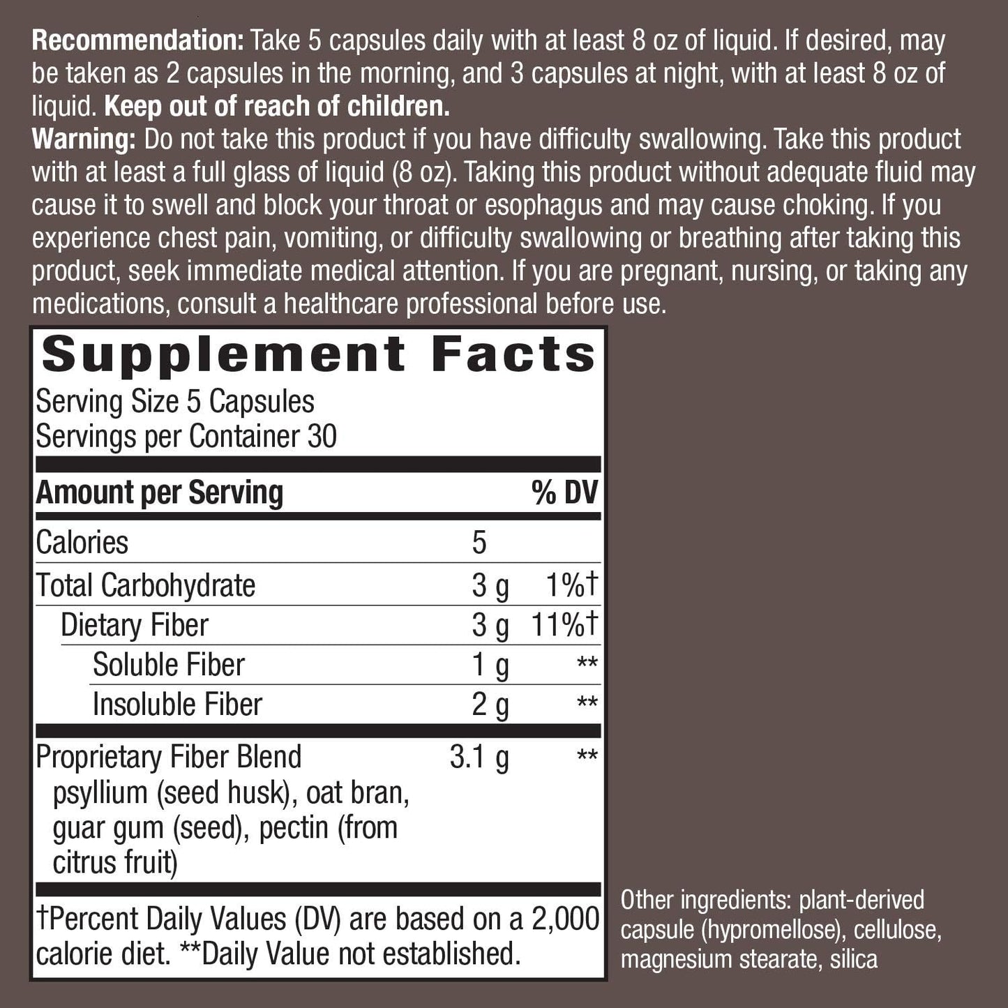 Nature's Way Fiber Fusion Daily Capsules - 3.1g per Serving - 450 Capsules Total