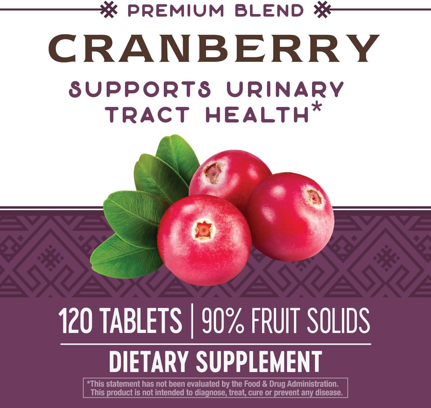 Nature's Way Premium Blend Cranberry Capsules - 120 Count with 90% Fruit Solids
