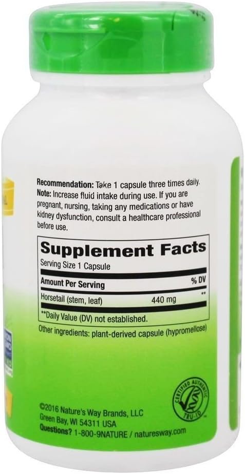 Nature's Way Premium Herbal Horsetail Grass Capsules - 440 Mg, 100 Vcaps, 100 Count