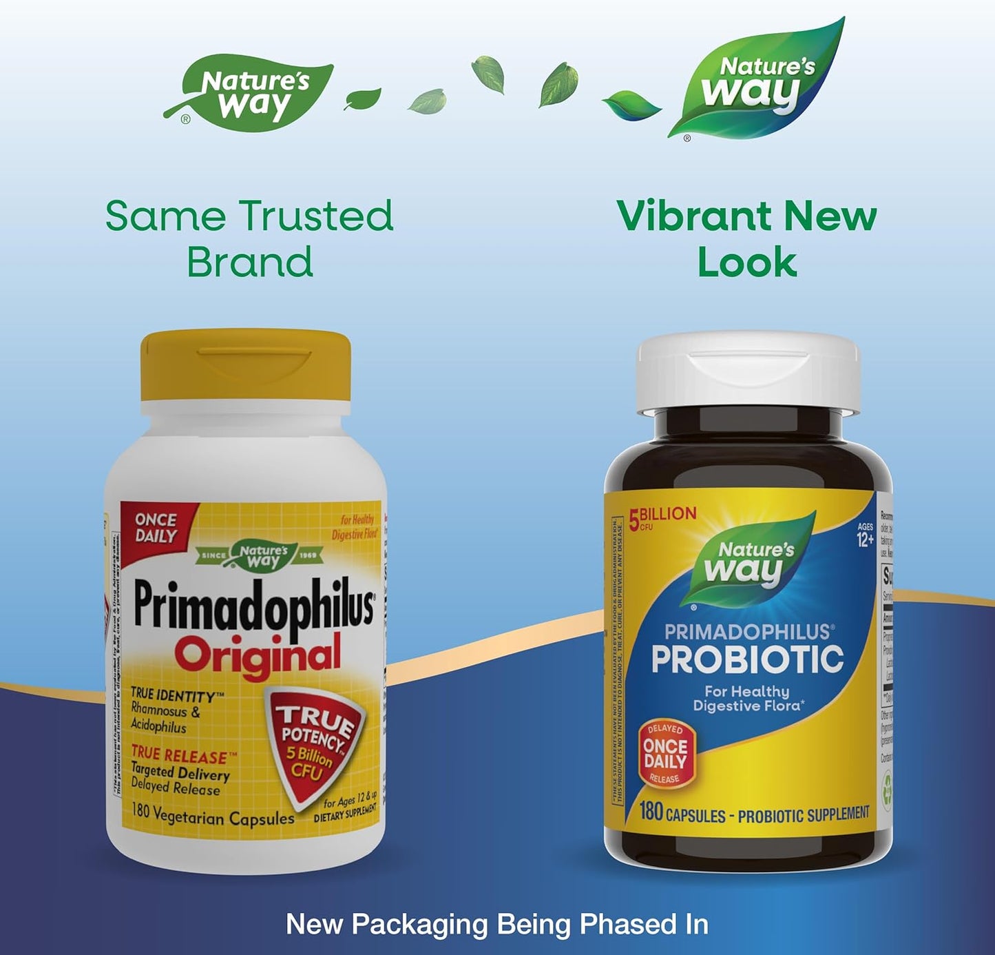 Nature's Way Primadophilus Probiotic - 5 Billion CFU, 180 Capsules for Healthy Digestive Flora - Refrigerated - Packaging May Vary