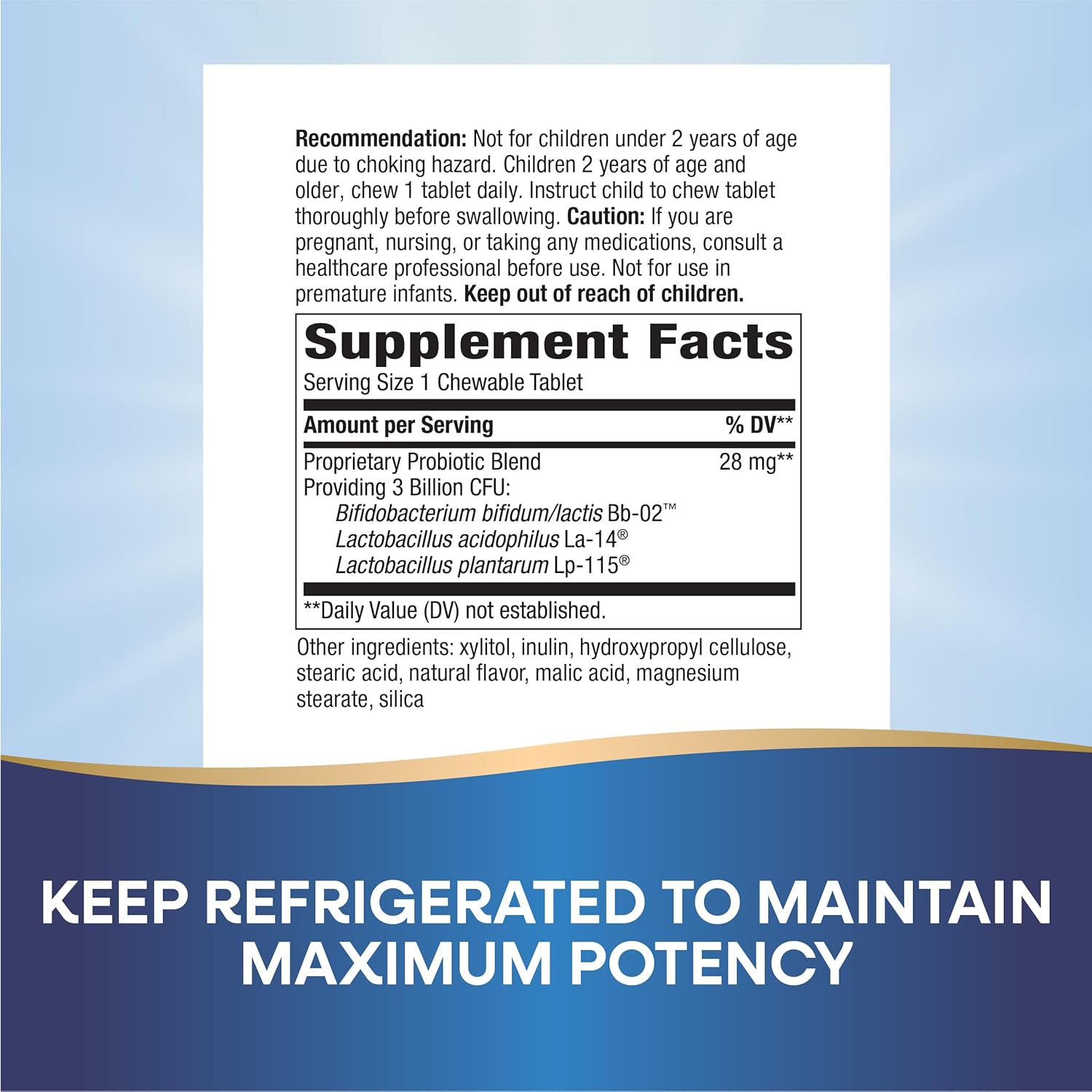 Nature's Way Primadophilus Probiotic Chewables for Kids, Cherry Flavored Digestive Support, 3 Billion CFU, Ages 2+, 30 Count