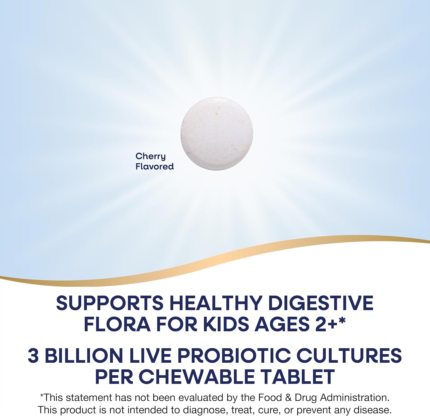 Nature's Way Primadophilus Probiotic Chewables for Kids, Cherry Flavored Digestive Support, 3 Billion CFU, Ages 2+, 30 Count