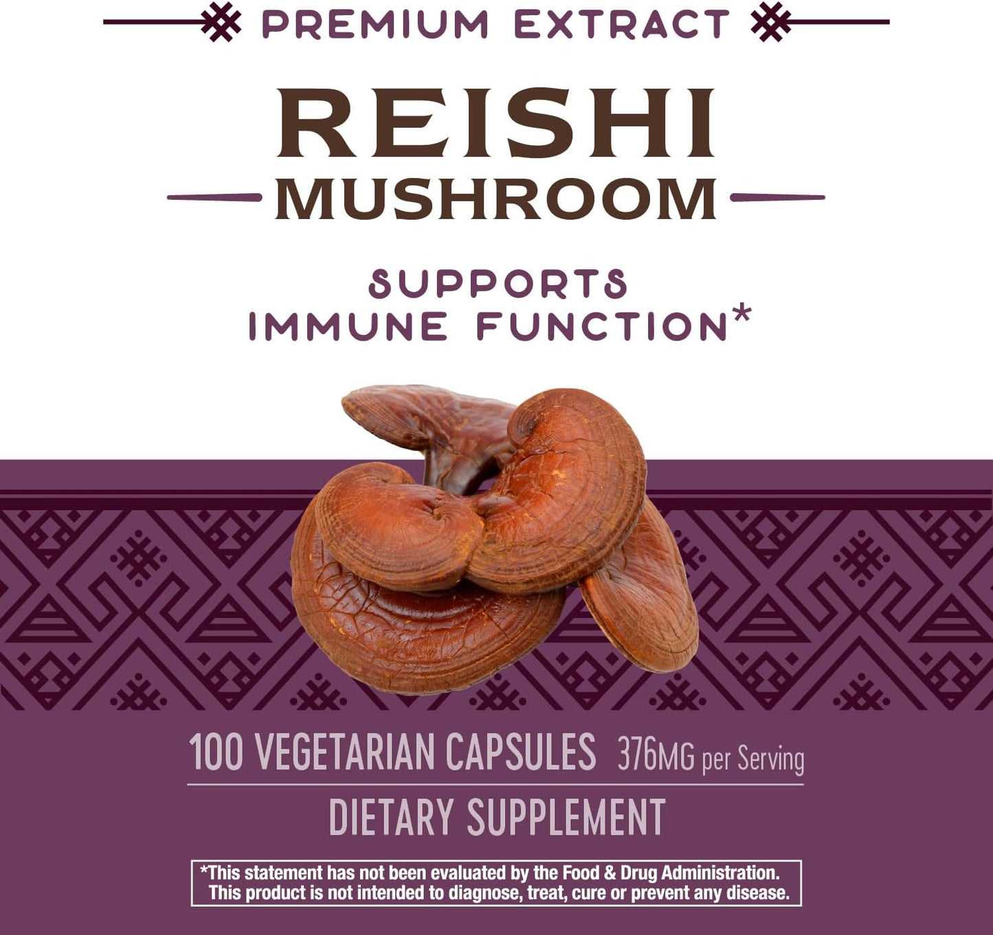 Nature's Way Reishi Mushroom Capsules - Immune Support, Non-GMO, Adaptogenic - 100 Count