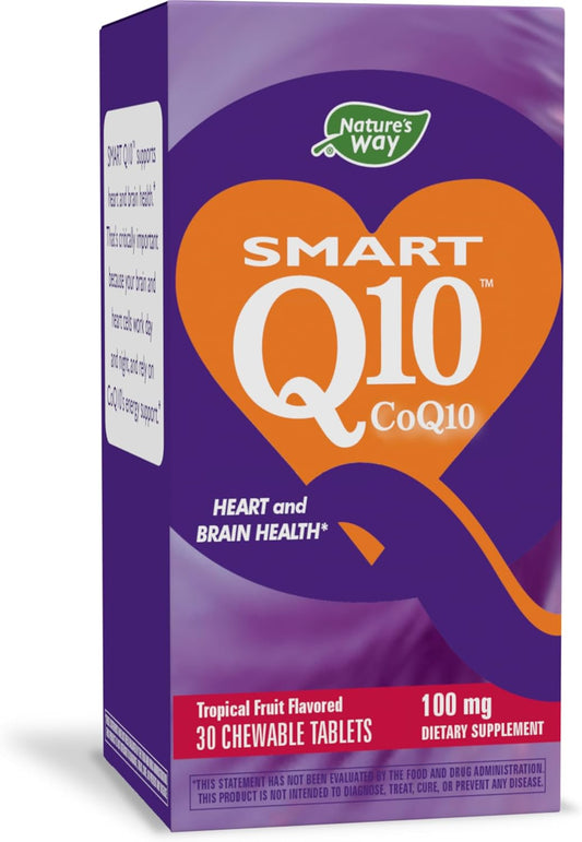 Nature's Way SMART Q10 CoQ10 Chewables - Tropical Fruit Flavor - Heart and Brain Health Support - 30 Count