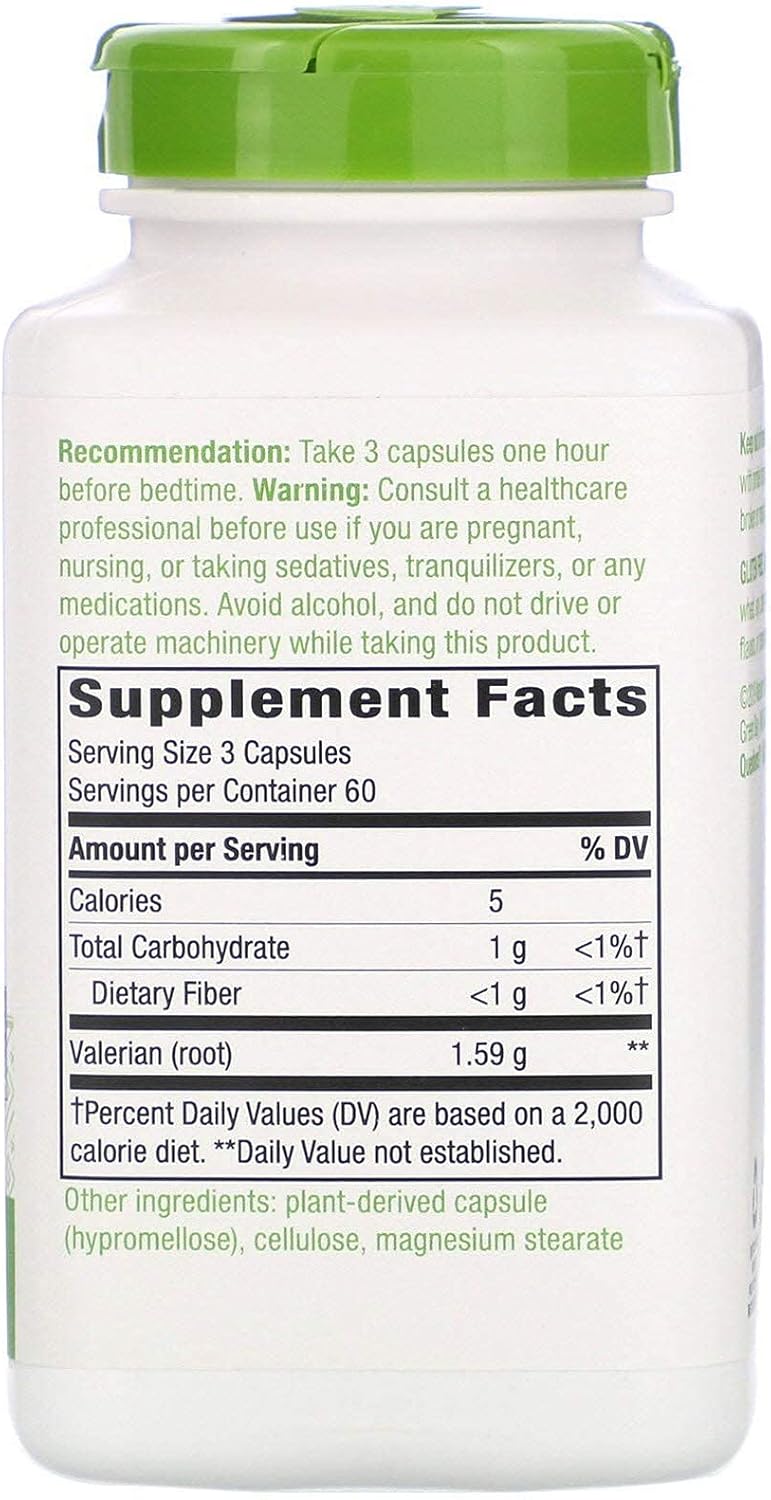 Nature's Way Valerian Root 1,590 mg Traditional Sleep Aid Supplement (360 Vegan Capsules) Pack of 2