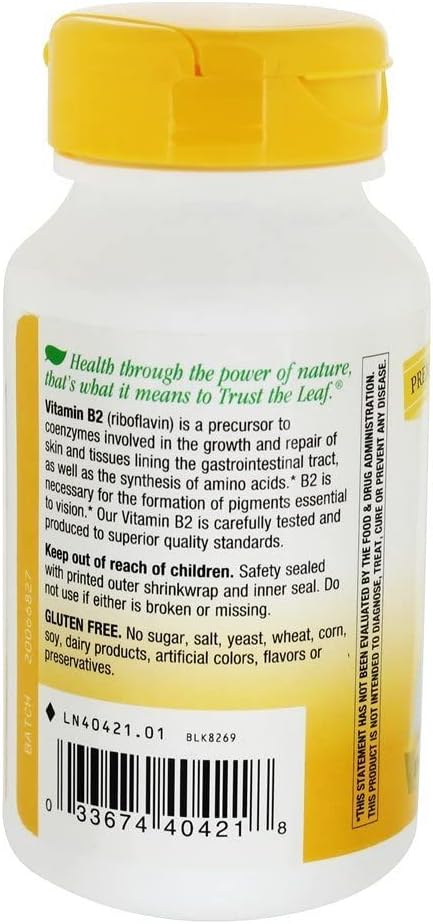 Nature's Way Vitamin B2 100mg Capsules - 100 Count