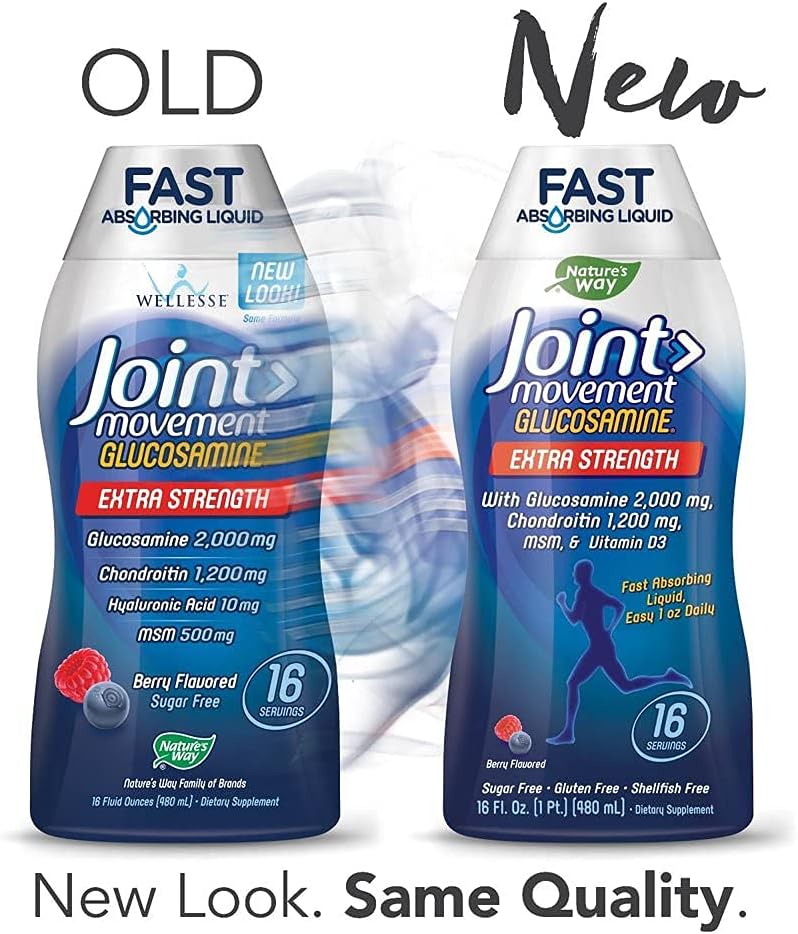 Nature's Way Wellesse Extra Strength Glucosamine Joint Movement Supplement - Natural Berry Flavor - 33.8 fl oz