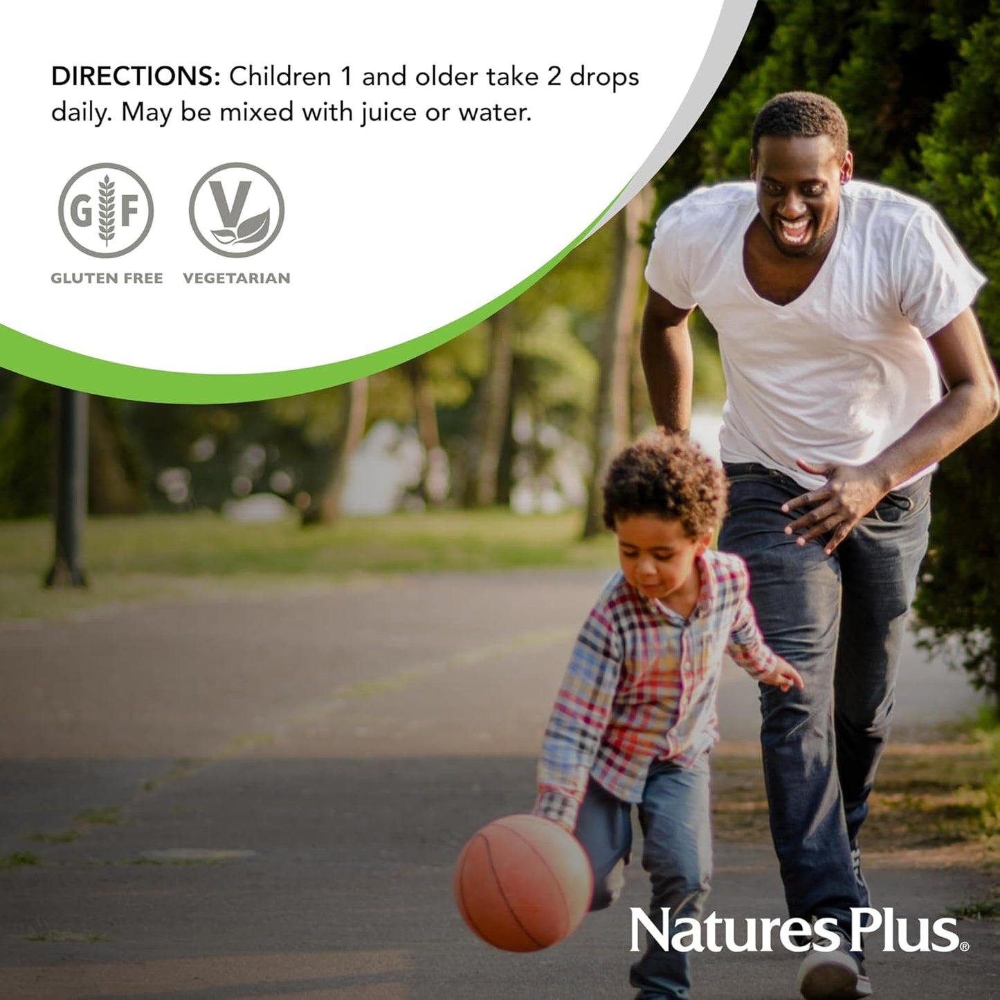 NaturesPlus Animal Parade Liquid Vitamin D3 Drops for Kids - 200 iu, 10 ML - Orange Flavor - Bone & Immune Health Support - Gluten-Free, Vegetarian - 365 Servings