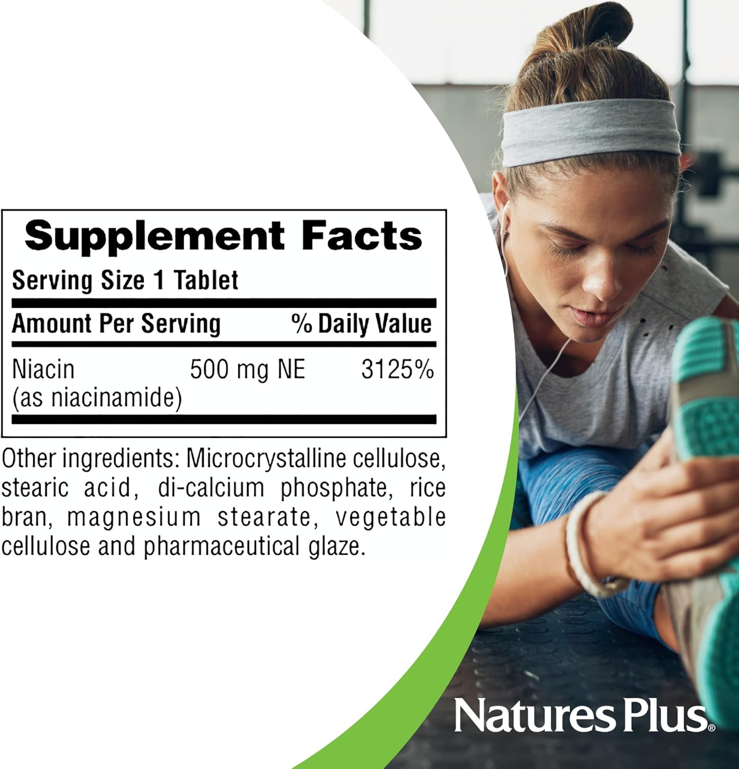 NaturesPlus Niacinamide 500mg Tablets - 90 Count