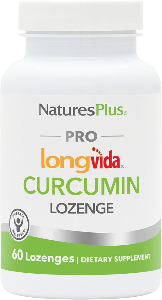 NaturesPlus PRO Longvida Curcumin Lozenges - 60 Count - Supports Antioxidant Defense - Non-GMO, Vegan, Gluten & Soy Free - 30 Day Supply