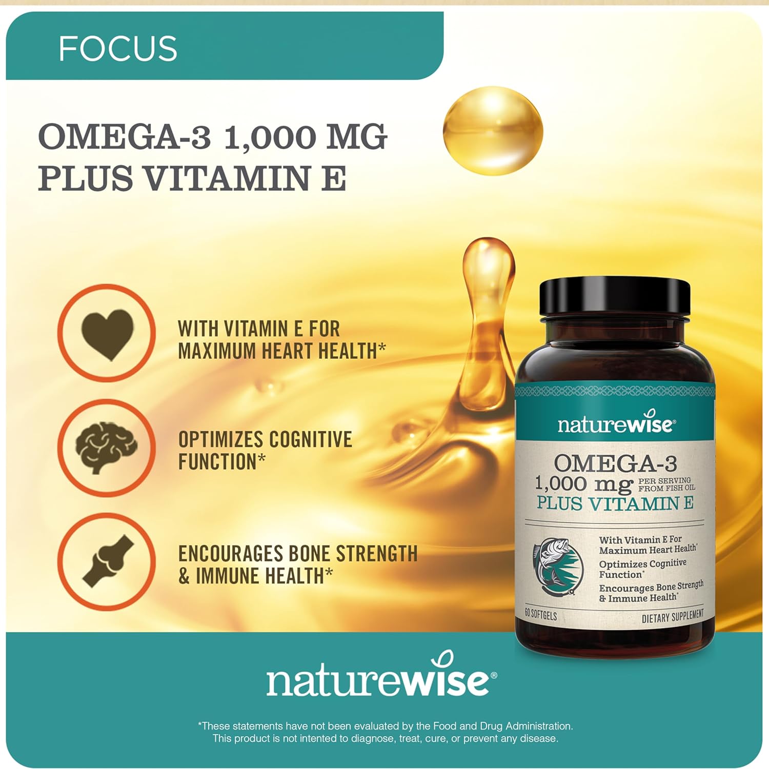 NatureWise Vitamin B Complex & Omega 3 Fish Oil Softgels for Cellular Energy, Heart, Brain, and Eye Support