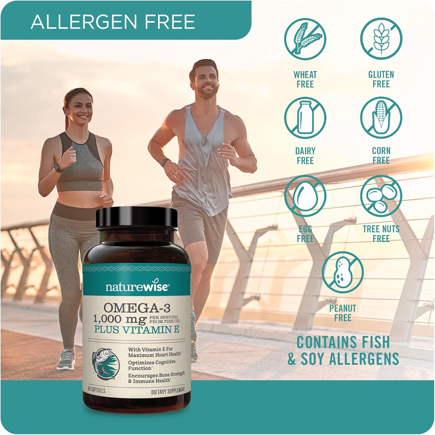 NatureWise Vitamin B Complex & Omega 3 Fish Oil Softgels for Cellular Energy, Heart, Brain, and Eye Support