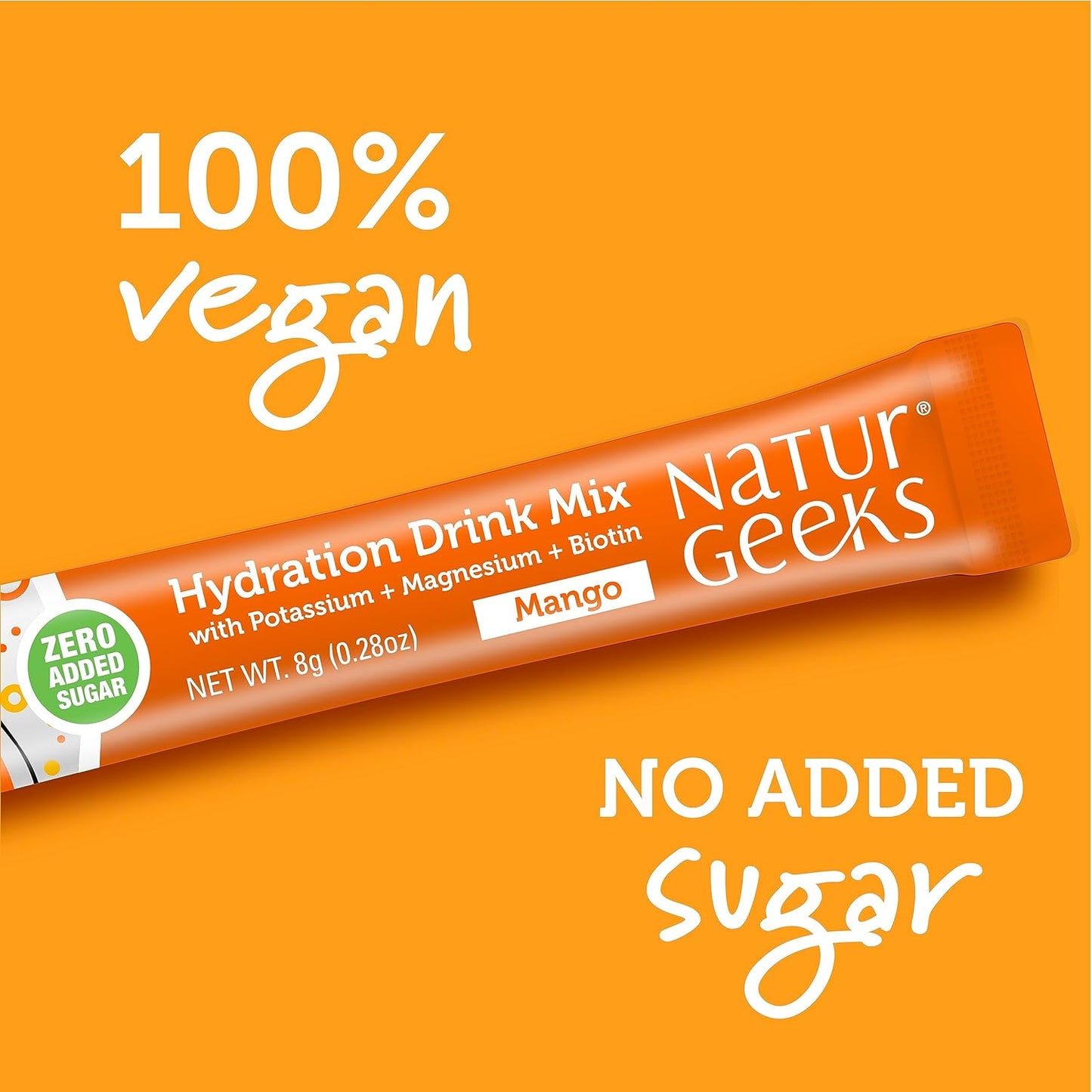 NaturGeeks NutraGeeks Vegan Electrolyte Powder Packets with Elderberry & Mango - Sugar-Free Hydration Powder (30 Servings)