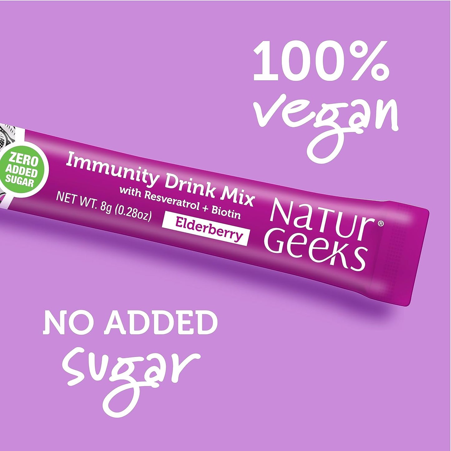NaturGeeks NutraGeeks Vegan Electrolyte Powder Packets with Elderberry & Mango - Sugar-Free Hydration Powder (30 Servings)