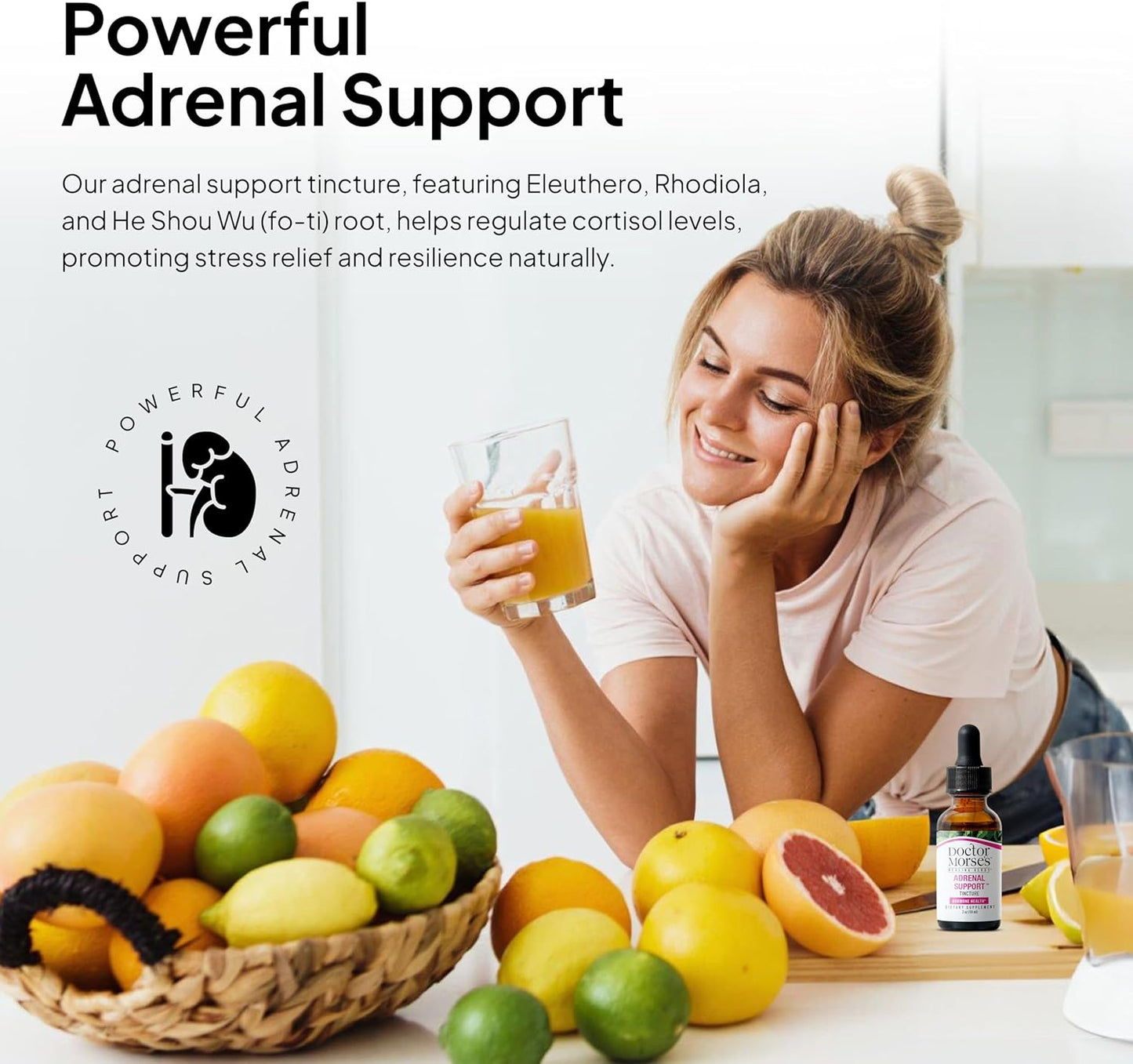 Naturopath Formulated Adrenal Support Tincture - Vegan Stress Relief Supplement - Resilience Booster with Chaste Tree Berry, Dandelion Root, Eleuthero - 2oz