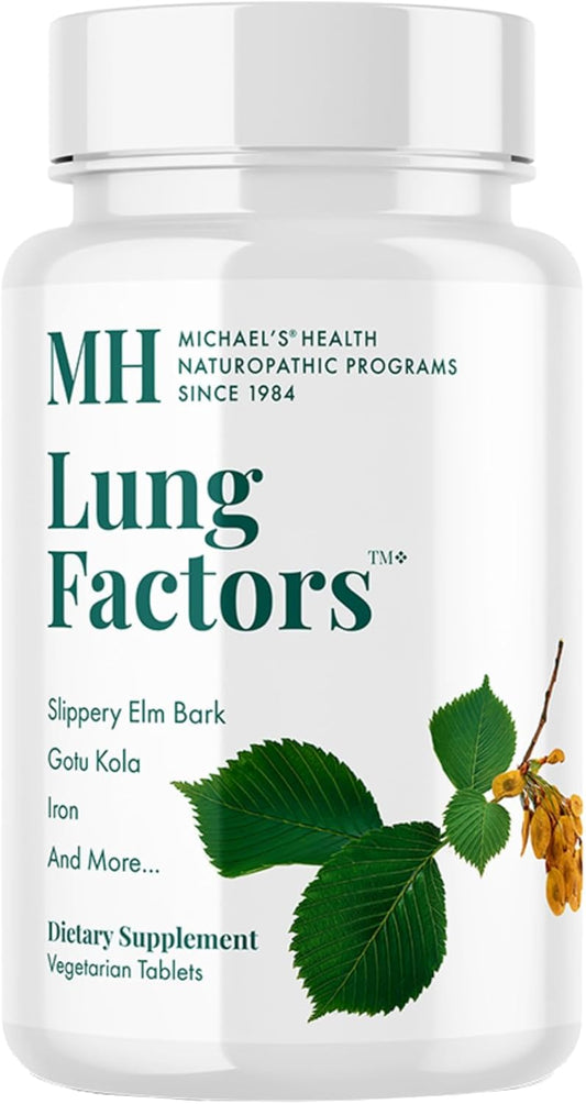 Naturopathic Lung Support Supplement - 60 Vegetarian Tablets - Boost Lung Function with Vitamin D, Calcium, Magnesium - Kosher - 20 Servings