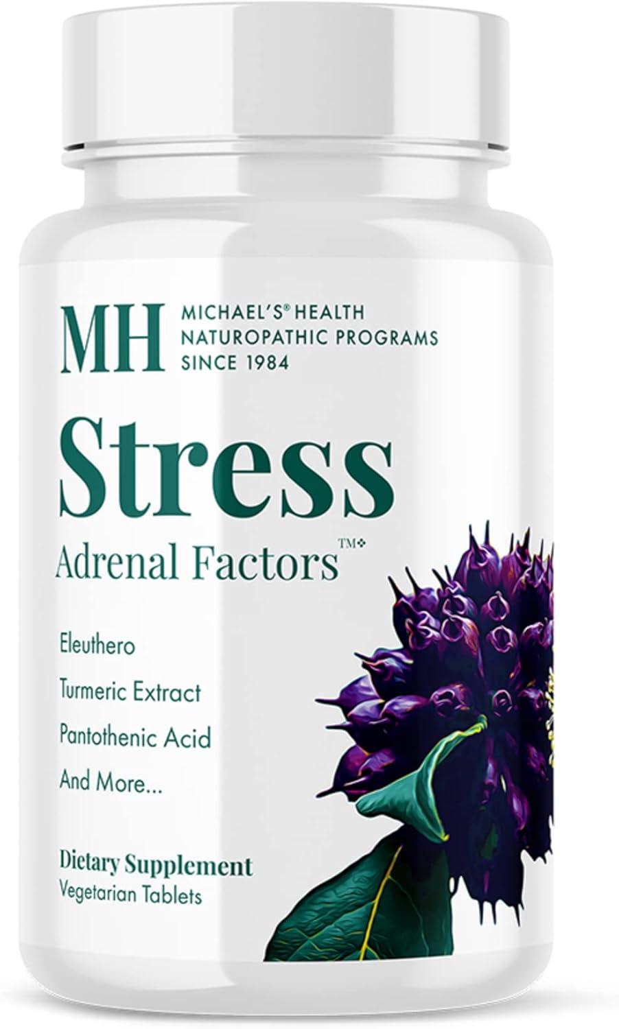 Naturopathic Stress Support with Turmeric & Ashwagandha - 60 Vegetarian Tablets - Adrenal Gland Nourishment - Stimulant Free