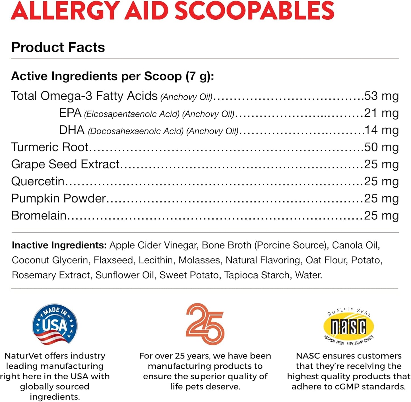 NaturVet Aller-911 Dog Allergy Support Vitamins - Immunity & Seasonal Allergies - Hickory Smoked Bacon Flavor - 11oz Bag