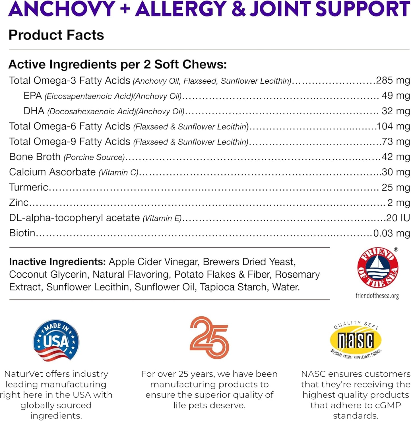 NaturVet Evolutions Anchovy Oil Soft Chews for Dogs - Allergy & Joint Support Formula - 90ct - Supports Normal Inflammatory Response & Histamine Levels - BoostGo Australia