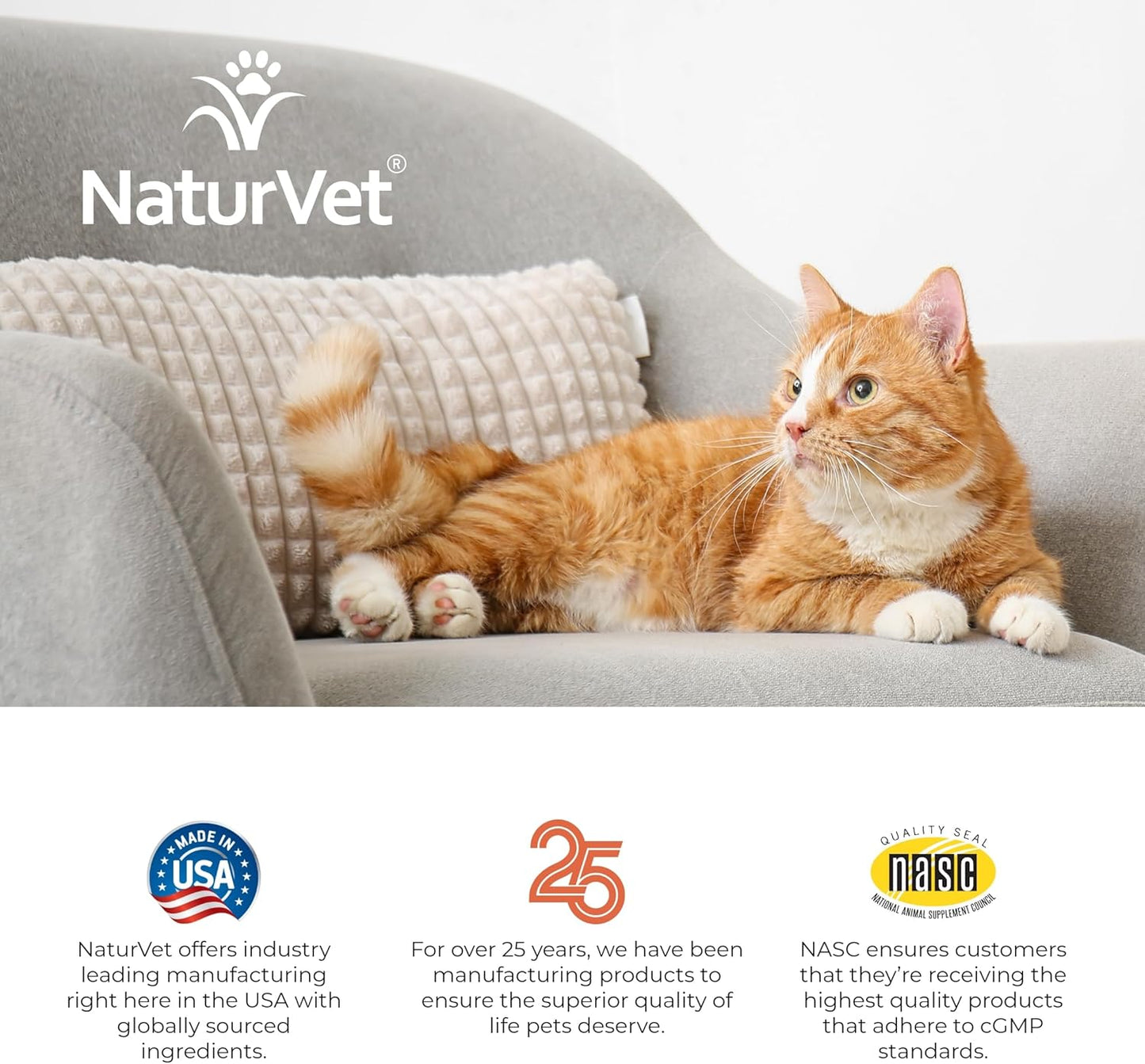 NaturVet VitaPet Adult Daily Vitamins Plus Omegas Soft Chews for Cats - 60 ct, USA Made with Global Ingredients