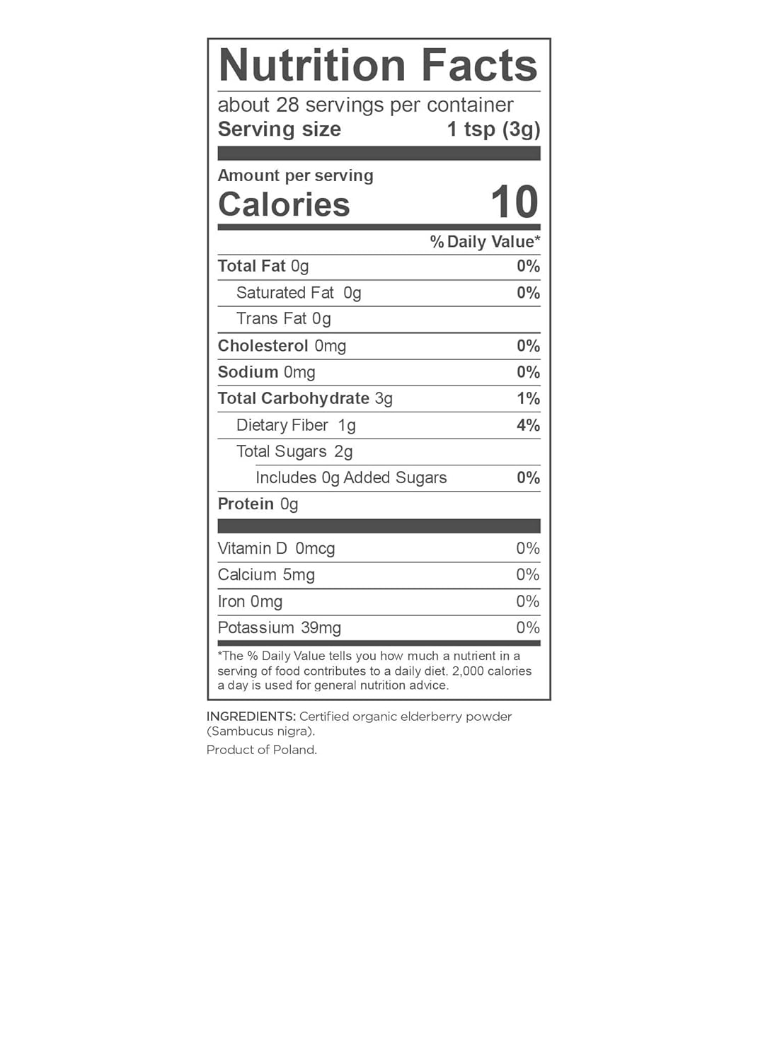 Navitas Organics Elderberry Powder 3oz Bag - 100% Whole Elderberry Powder for Immune Support - Organic & Non-GMO - 56 Servings Total