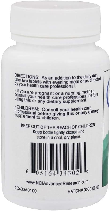 NCI Advanced Research Dr. Hans Nieper Calcium Aspartate Tablets 350mg 100 Count Bottle