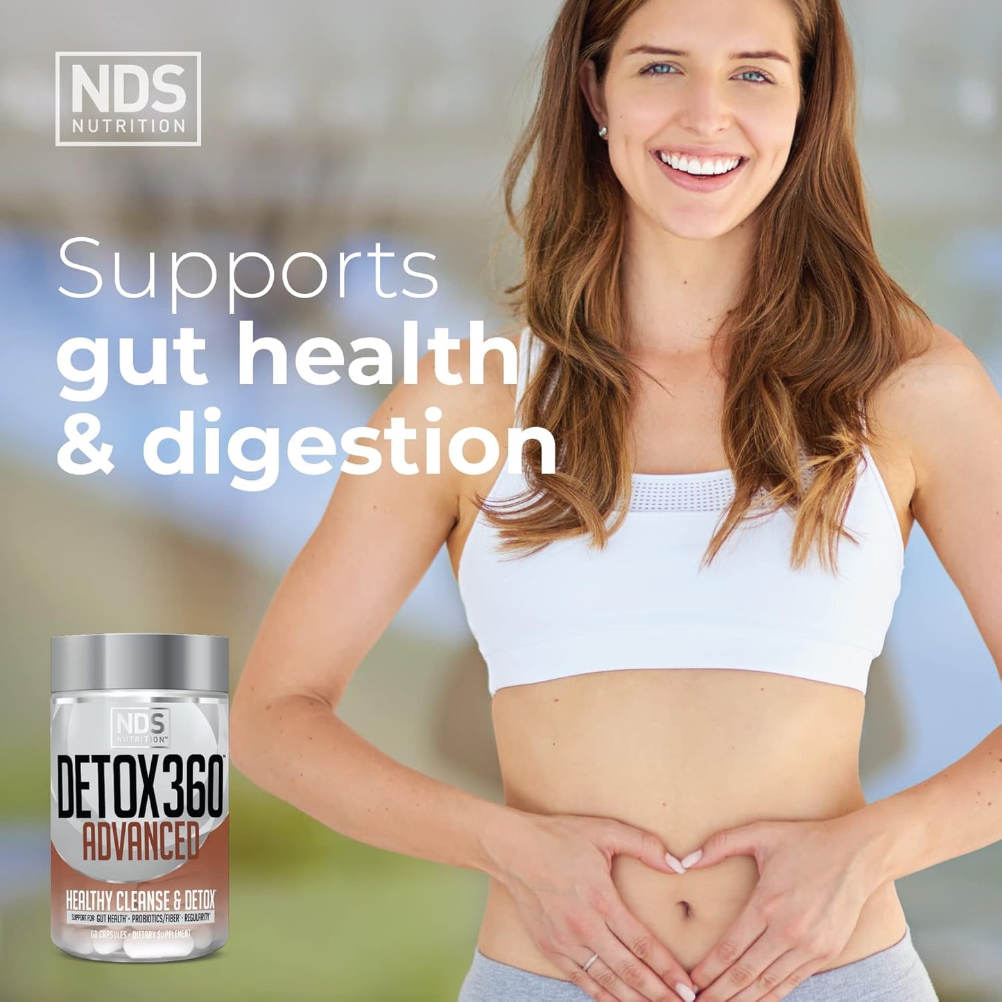 NDS Nutrition Detox 360 Advanced: Complete Cleanse with Probiotics & Fiber - Support Gut Health, Regularity, Digestion - 60 Capsules