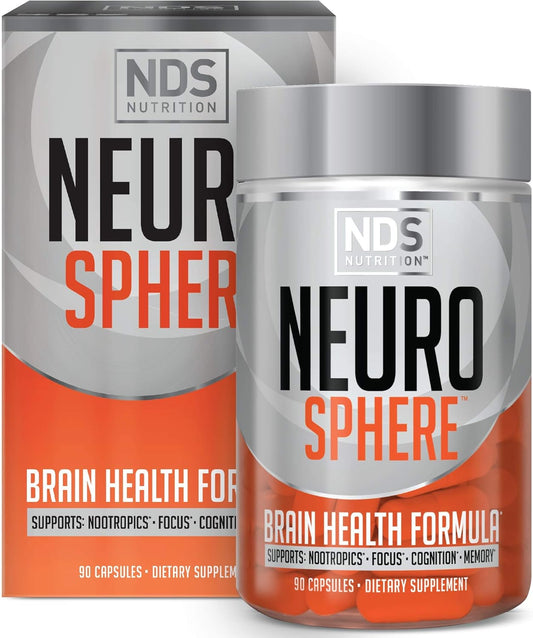 NDS Nutrition Neuro Sphere Brain Health Formula - Nootropic for Focus, Energy, & Immunity - 90 Capsules
