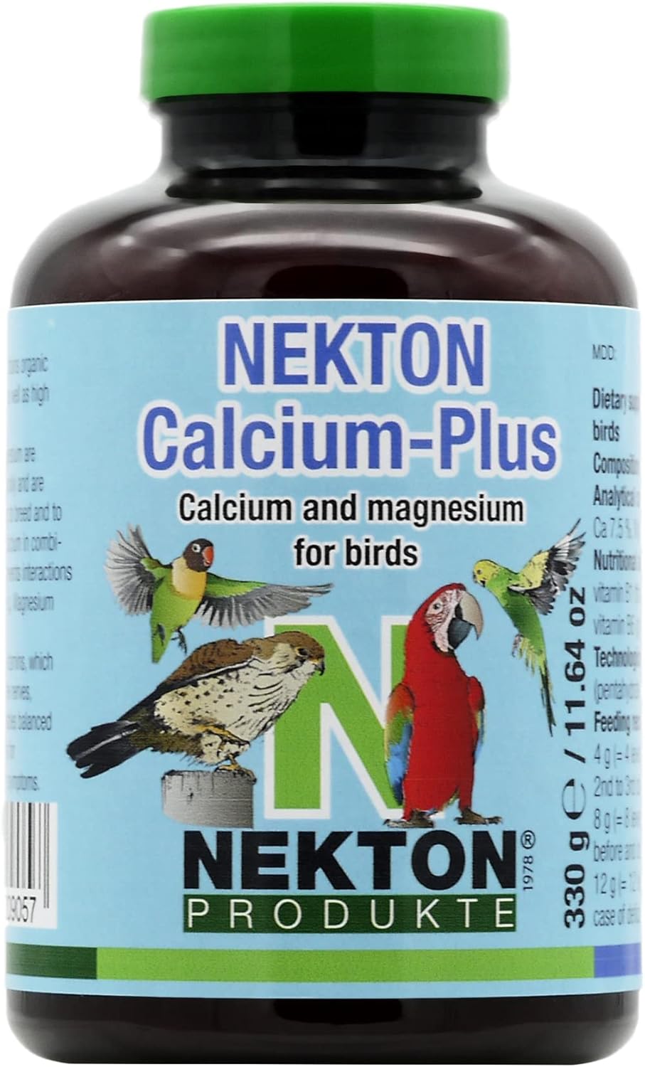 Nekton Calcium Plus Supplement - 330g/11.64 oz, White, with Magnesium & Vitamins