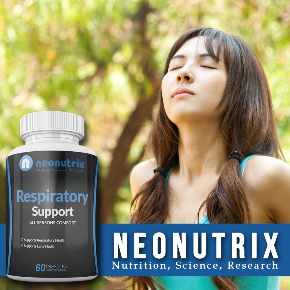 Neonutrix Lung Detox Cleanse Supplement for Smokers - Natural Respiratory Support - Vegetarian-Friendly Nasal Decongestant - 60 Capsules - Made in USA