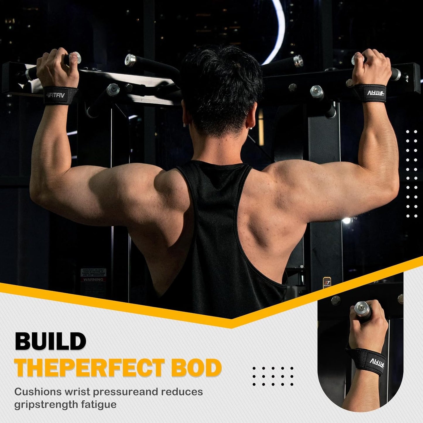 Neoprene-Padded FITFIV Lifting Straps for Strength Training - Men & Women
