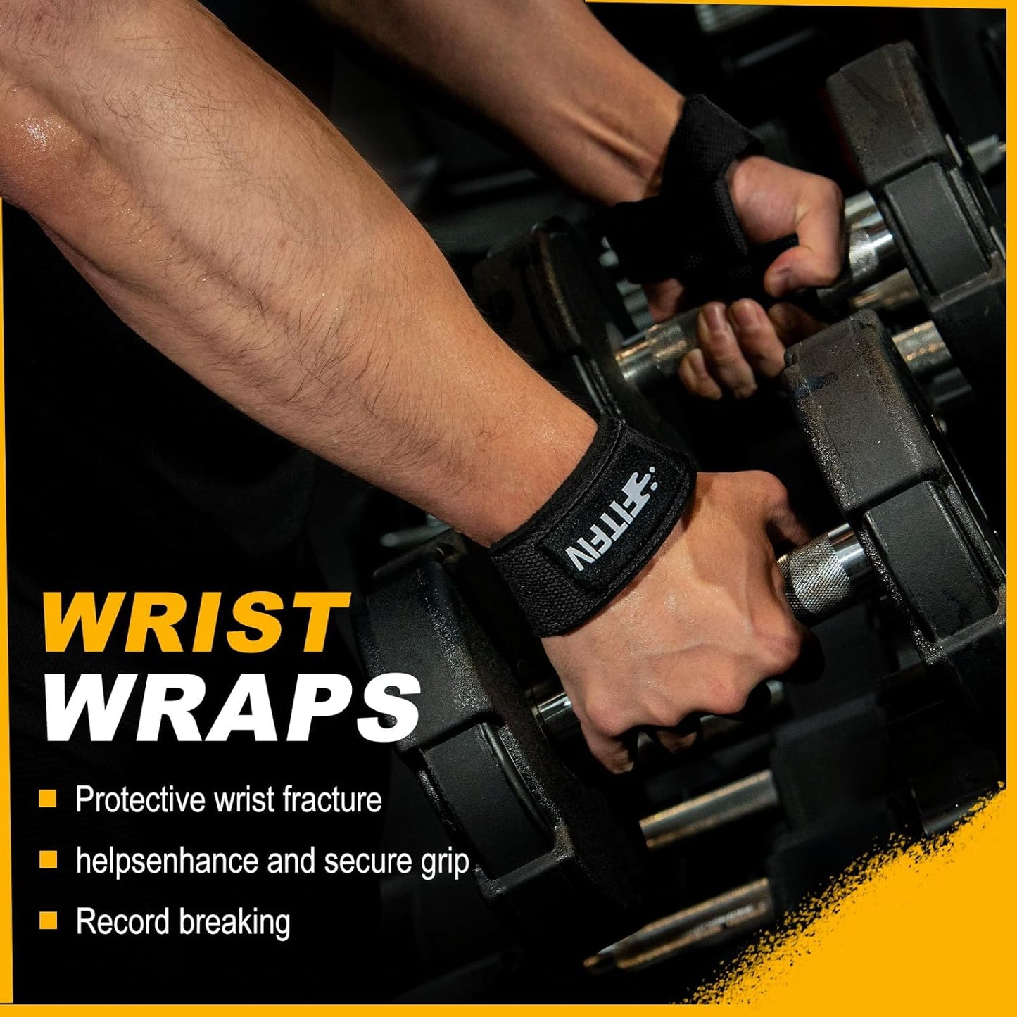 Neoprene-Padded FITFIV Lifting Straps for Strength Training - Men & Women