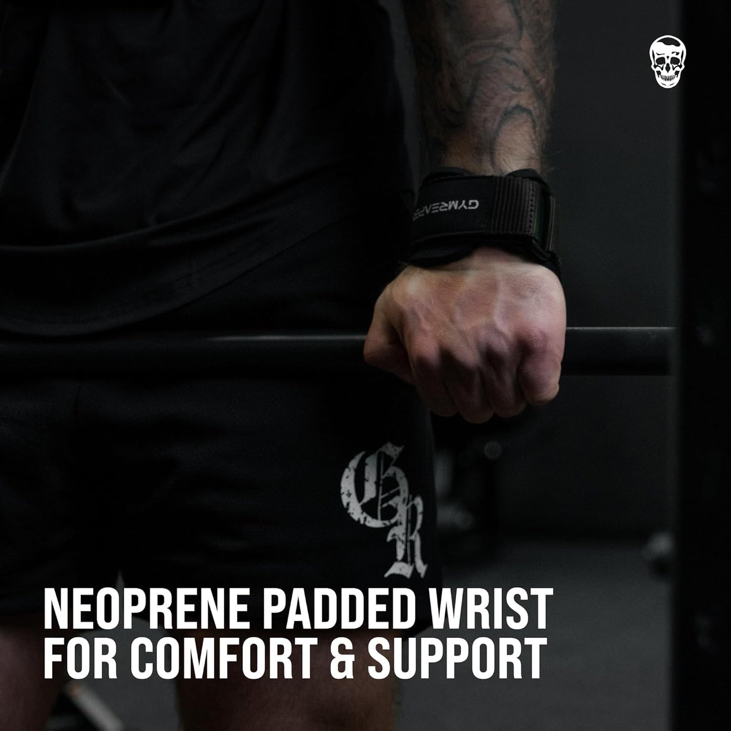 Neoprene Padded Weightlifting Grips with Strong Wrist Support for Powerlifting and Bodybuilding - Pair of Gymreapers Gloves