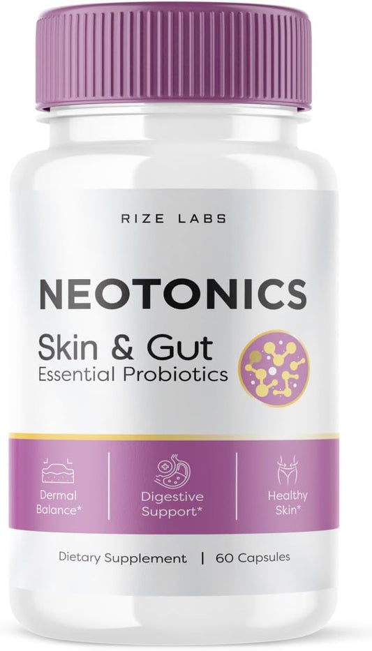 Neotonics Skin & Gut Capsules - Probiotic Health Supplement for Skincare (60 Capsules)