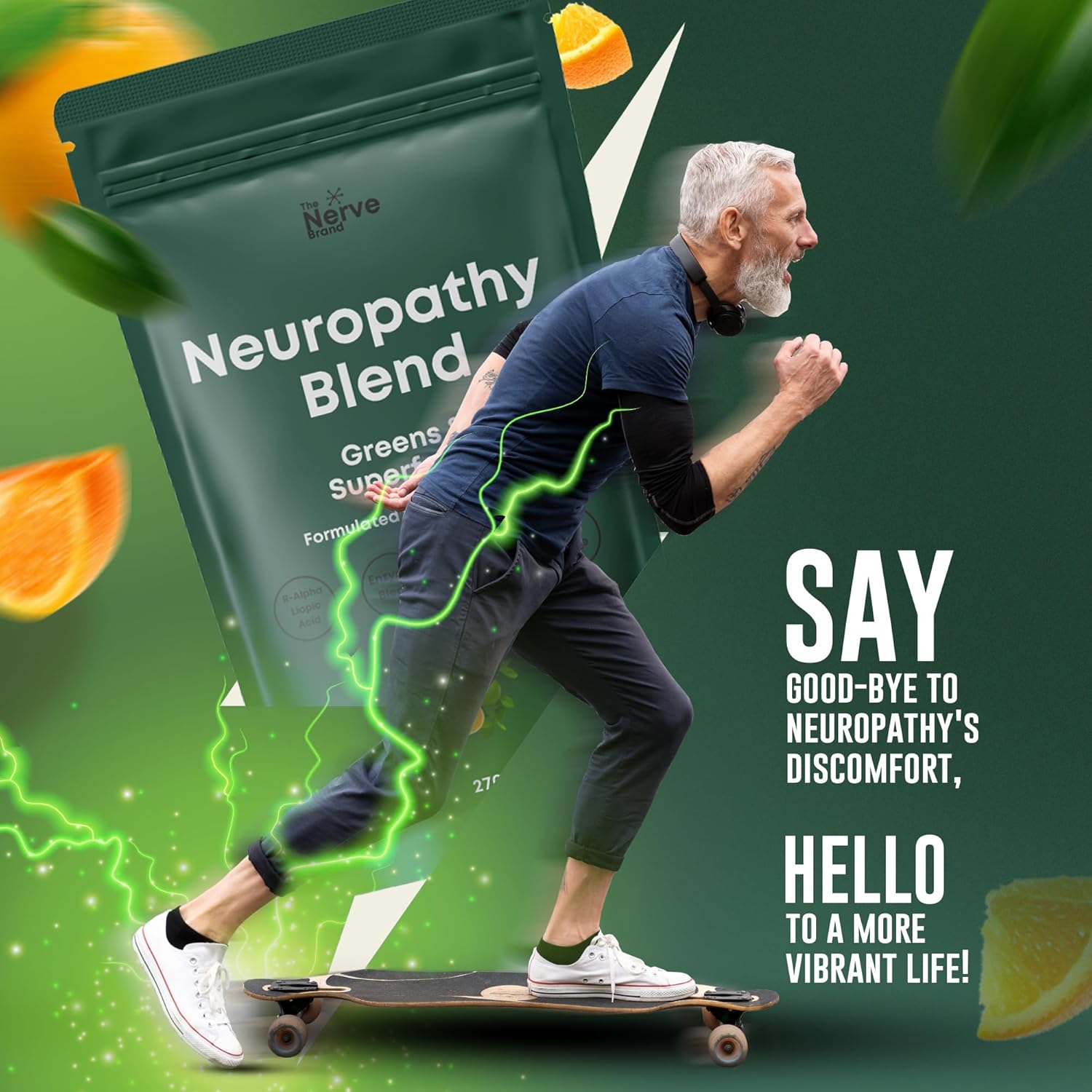 Nerve Brand Neuropathy Superfood Sunshine Orange Supplement for Nerve Health