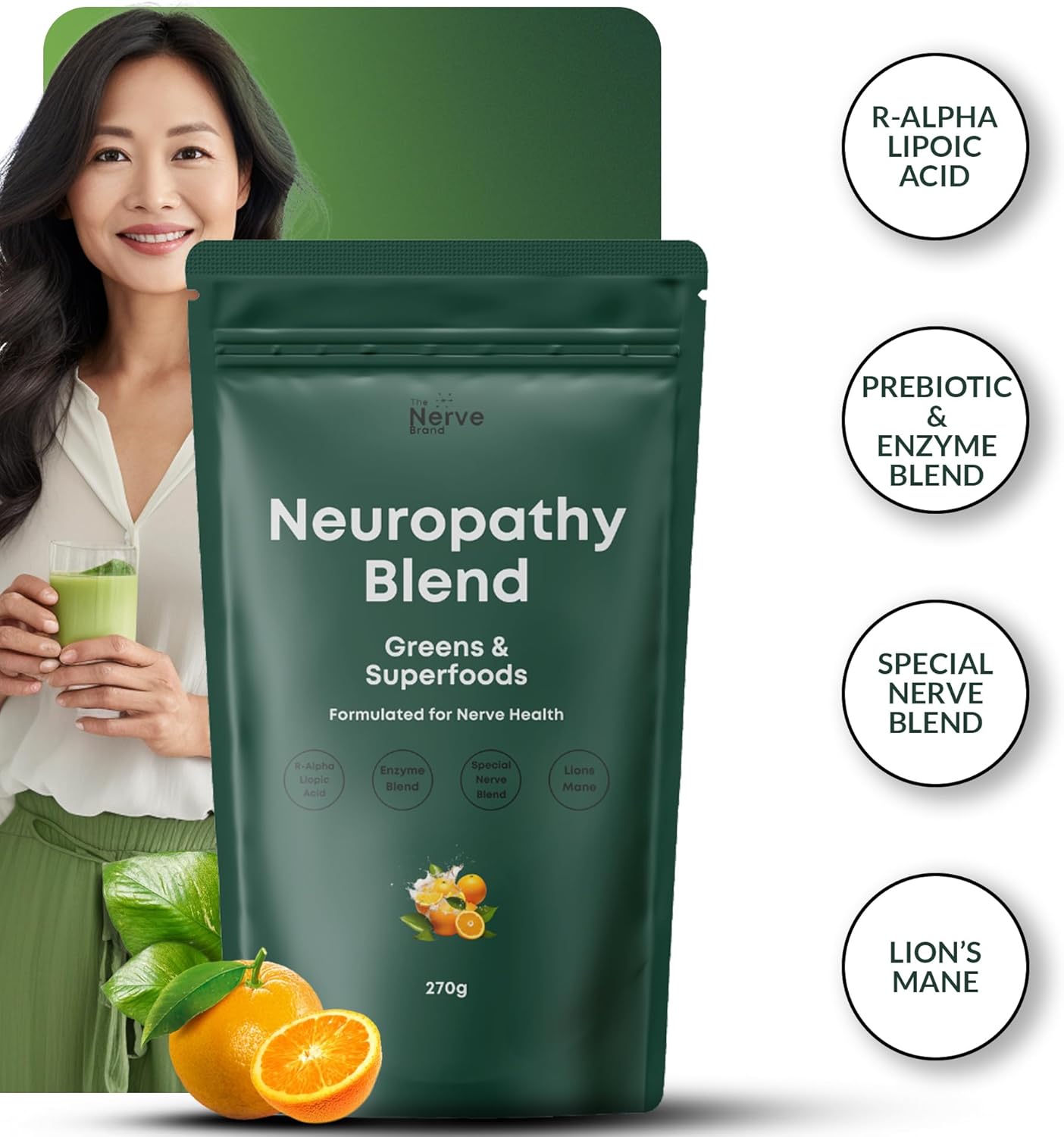 Nerve Brand Neuropathy Superfood Sunshine Orange Supplement for Nerve Health