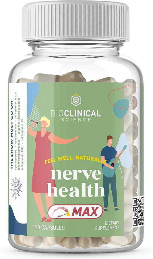Nerve Health Max - Advanced Formula with Vitamin D, B Vitamins, and Antioxidants - 120 Capsules